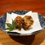 旬の味 いち - トビウオと干もずく山芋揚げ