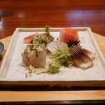 旬の味 いち - イサキ、金目鯛、正才フグ、フッコの昆布〆、かます焼露