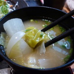 おやさい健究所 - 味噌汁は今回が初めてでした。