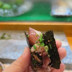 寿司栄 - 蛍烏賊の磯辺巻き