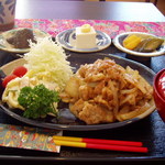 沖縄カフェ ゆがふ - 限定　豚生姜焼きセット