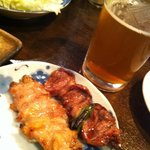 炭火串焼けむり 吉祥寺 - 奥：ハツ、手前：（失念…）