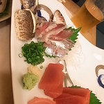 鰯の炙りと刺身のセット　＋　マグロ　赤身