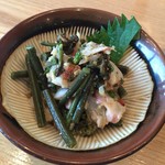 旬菜 すがや - タコとわらびの梅わさび和え
