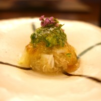日本料理 晴山 - イカと加賀太茄子　オクラ和え