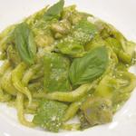 トラットリア ダ コヴィーノ - トローフィエ　磯ツブ貝のバジリコソース　￥1600