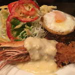 洋食SAEKI - ハンバーグ、海老フライ