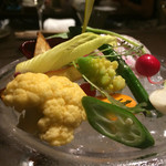 sincere - 蟹味噌のソースをお野菜とともに