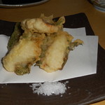 鱧の梅しそ天ぷら