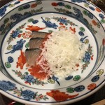 徳山鮓 - さばの熟れ鮓　トマトソース　カチョカバロチーズ