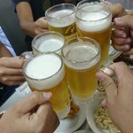 名鉄百貨店 屋上ビアガーデン - 乾杯♪