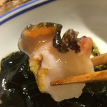 串焼き GoZZo - サザエの刺身 肝和醤油につけて【絶品】