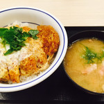 Katsuya - カツ丼（梅）¥490 + トン汁（小）¥120