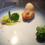 鱧のフリット ソースをつけると、めちゃイタリアン そのままだと鱧天