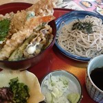 Sagami - 真あなごと夏野菜の天丼と麺