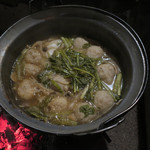 鶴の湯温泉 - 山の芋鍋完成