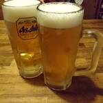 らー麺 鉄山靠 - アサヒ生ビール（480円）