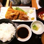 旬菜魚や 棗 - 棗 ＠八丁堀 ミックスフライ定食 １，０００円