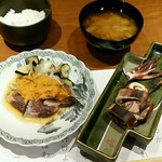 和庵 - 【ランチ】カツオ焼霜 和庵風、生スルメイカ焼き