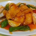 華都飯店 - 白身魚の甘酢がけ