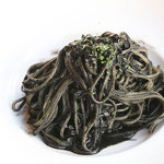 ■ Pasta with pitch black squid ink sauce