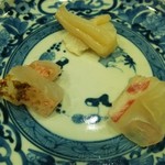 鮨 ほしやま - 造り　ミル貝､明石の鯛､甘鯛炙り