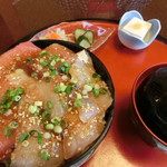 お食事処かなめ - マグロと白身の漬け丼　2016.7