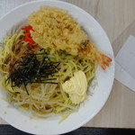 うどんのいなや - 冷やし中華+えび天、マヨネーズ