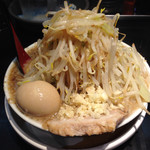 麺家 德 - 煮玉子ラーメン野菜増し麺増しニンニク有り