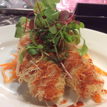 ル コントワ - 天使の海老のカダイフ包み 人参としょうがのソース 2尾900円