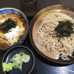 ゆで太郎 - ジャンボかつ丼セット  そば大盛り