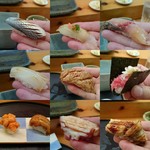 寿司割烹 魚紋 - 握り。
