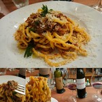 Ristorante Martello - 仔羊のラヴー キッタラ(手打ちパスタ)、赤ワイン。