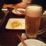 神田焼肉 俺の肉 - 生ビール(中ジョッキ)