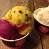 GELATO SECRETS - 料理写真:ドラゴンフルーツ（左）とマンゴスチン（右）のダブル