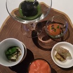 アンティパスト（鮎、鱒、トマト、桜えびなど）