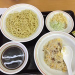 天下一 - 【ざるラーメン、半チャーハン…580円】2016/6