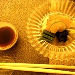 日本料理 晴山 - お造りは、ノドグロの炙り。