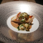 エクアトゥール - まながつおの直火焼き、みる貝添え