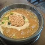 豚骨つけ麺(900円)沸騰中のスープ！