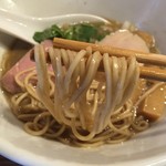 がふうあん - 限定A烏賊煮干しそば(800円)麺リフト