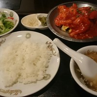 味の中華 羽衣 銀座本店 - 海老チリランチセット972円