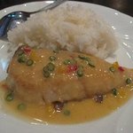 ぐるめや - 魚のムニエル＆ライス←予約をしておけば黒米とかだったそうです