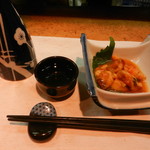 和乃家 - ホヤの塩辛＆熱燗