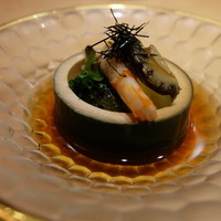 銀座ささ花 - 昼会席（税サ込み４９９０円）のスタートはとこぶしと海老