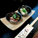 Kaisen Izakaya Sorabouzu - 「お通し」とろろ芋豆腐と鶏の赤ワイン煮