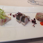 アミューズグール(うずらのパテ、しまあじのマリネなど)