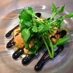 フレンチレストラン・プレジール - 【ペリゴール産フォアグラの温製カルパッチョ仕立て 季節のフルーツと（＋500円】2010/9