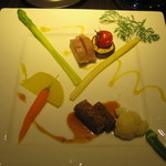 望楼NOGUCHI函館 - 強肴：大沼産黒牛のグリエと森町産駒ヶ岳ポークのロースト