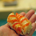 初音鮨 - 三河湾の巻き海老の握り